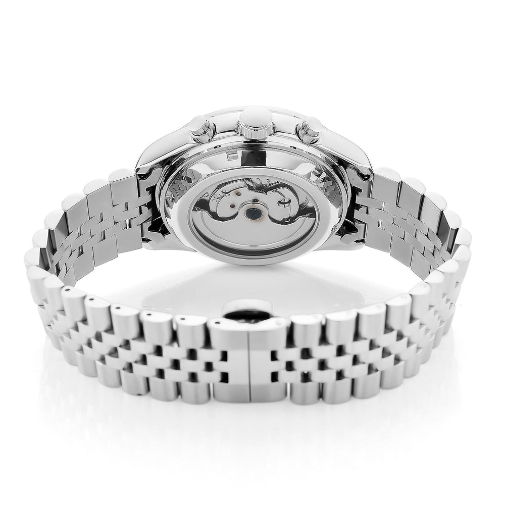 MAJESTY Triumph Multifunctional Automatic Movement Crystal Studded 3ATM Day and night element Stainless steel Strap Watch