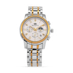 MAJESTY ELITE EDITION - MAJESTY Multifunctional Quartz LD53 WR White Day and night Dial Indicator - Two-Tone Case Mens Watch with Two-Tone Stainless Steel Strap