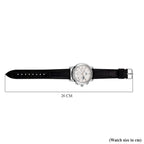 MAJESTY ELITE EDITION - Multifunctional Quartz Movement LD53 WR Day and night Dial - Silver Case Mens Watch with Leather Strap