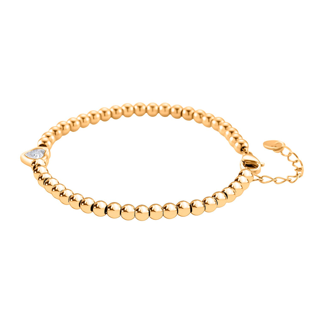 Designer Inspired Cubic Zirconia Bracelet (Size - 7.5 with Ext) in Yellow Tone