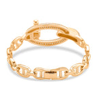 White Cubic Zirconia Bracelet (Size - 7.5) in Gold Colour Plating