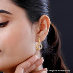 Cloeout Deal - White Cubic Zirconia Curb Earrings With Hoop Clasp