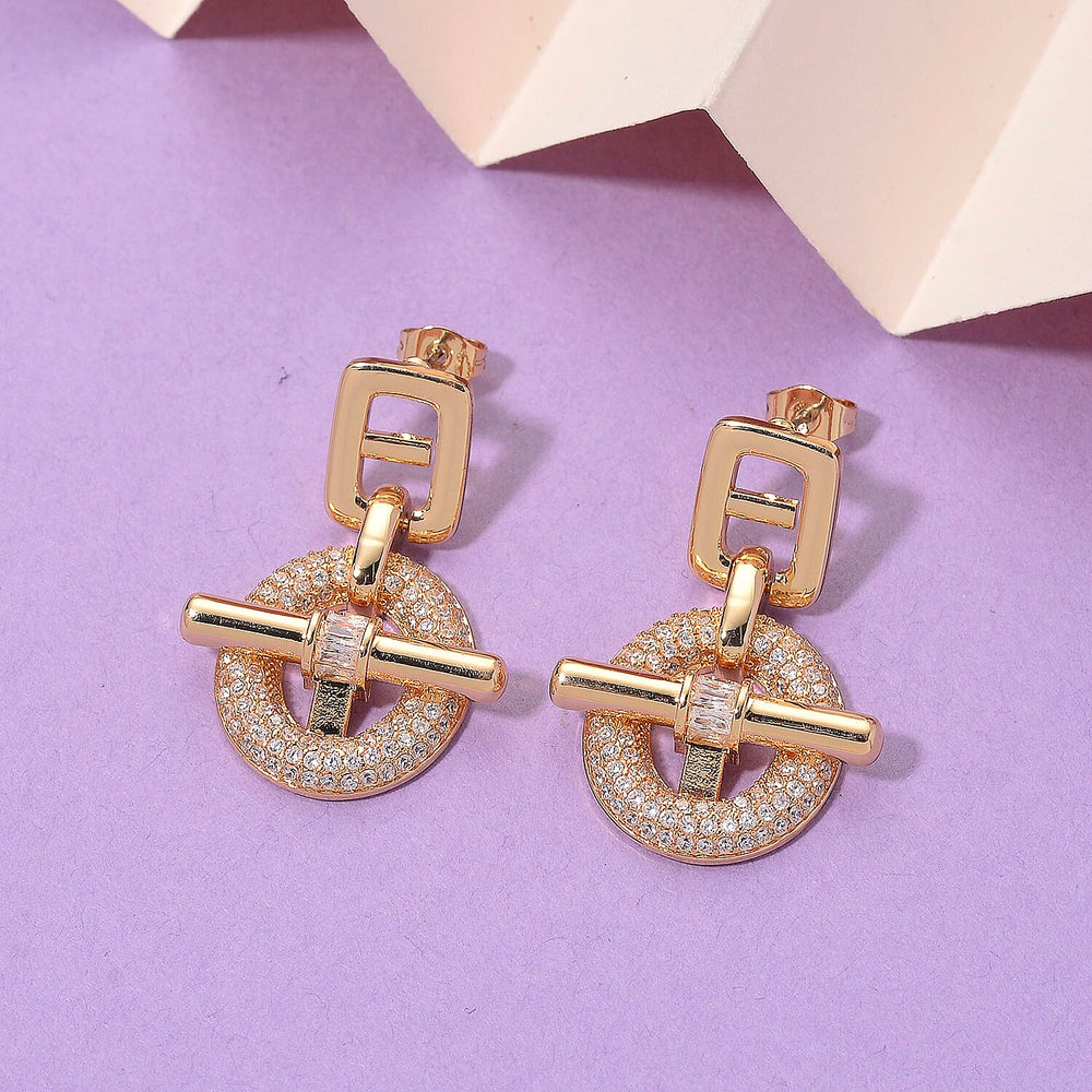 White Cubic Zirconia Earring with Push Back