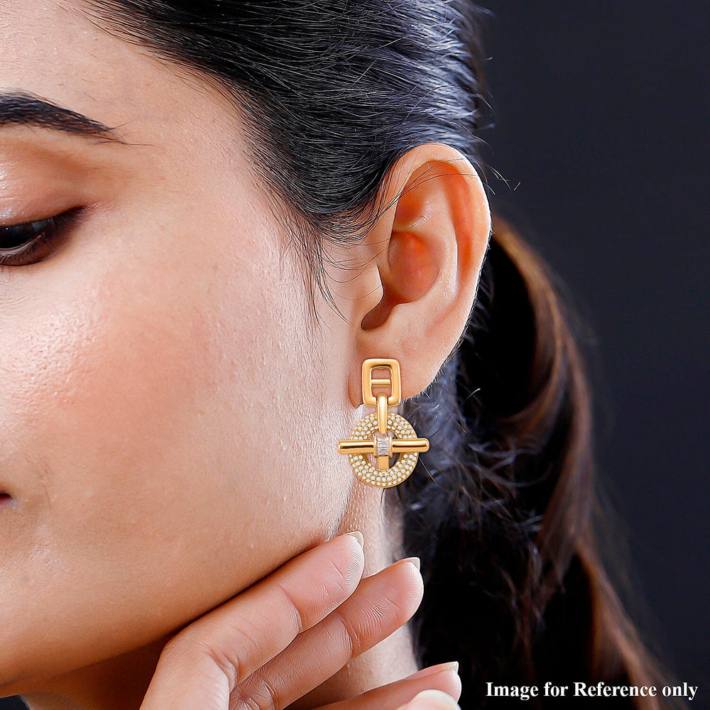 White Cubic Zirconia Earring with Push Back