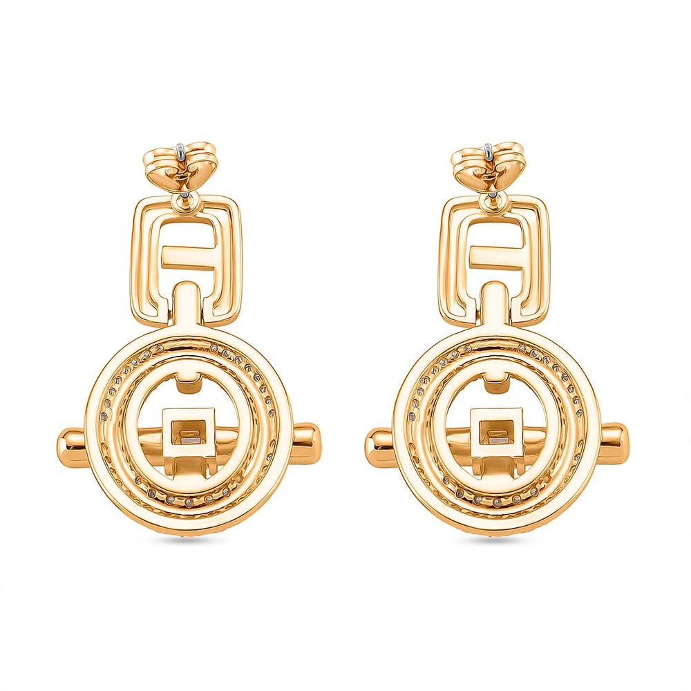 White Cubic Zirconia Earring with Push Back