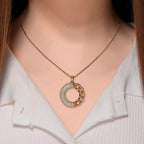 Cloeout Deal - White Cubic Zirconia Curb Pendant with Chain (Size - 20 - 2 Ext)