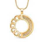 Cloeout Deal - White Cubic Zirconia Curb Pendant with Chain (Size - 20 - 2 Ext)