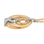 Designer Inspired- White Cubic Zirconia Pendant with Chain (Size 20-2 Ext) in White & Yellow Gold Tone