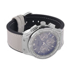 GENOA Time V2 Multifunction Movement Embellished with White CZ WR Watch in Silver Tone with Grey Silicone Strap