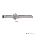 GENOA Time V2 Multifunction Movement Embellished with White CZ WR Watch in Silver Tone with Grey Silicone Strap