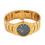 William Hunt Swiss Movt. Diamond Studded 5 ATM Water Resist. Ladies Watch with Green Dial and Yellow Gold Tone in stainless Steel