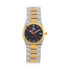 William Hunt Swiss Movement Diamond Studded Ladies Watch with Black Dial and Two Tone