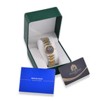 William Hunt Swiss Movement Diamond Studded Ladies Watch with Black Dial and Two Tone