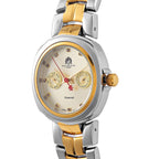 William Hunt - Champagne Diamond Studded Japan Movt. 5ATM WR Watch with Dual Tone Stainless Steel Chain Strap