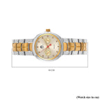 William Hunt - Champagne Diamond Studded Japan Movt. 5ATM WR Watch with Dual Tone Stainless Steel Chain Strap