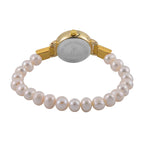 GENOA TIME V2 Miyota 2035 Japan Movt. Gold Plated White Dial 3 ATM WR Female Watch with White Freshwater Pearl Strap