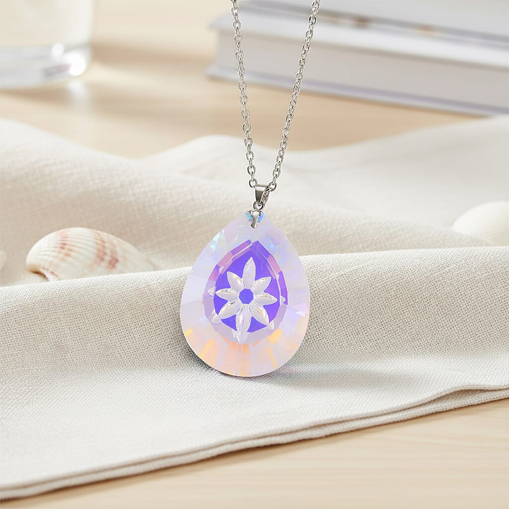 RC01-28 Pendant with Chain (Size 24) Pure White Stainless Steel