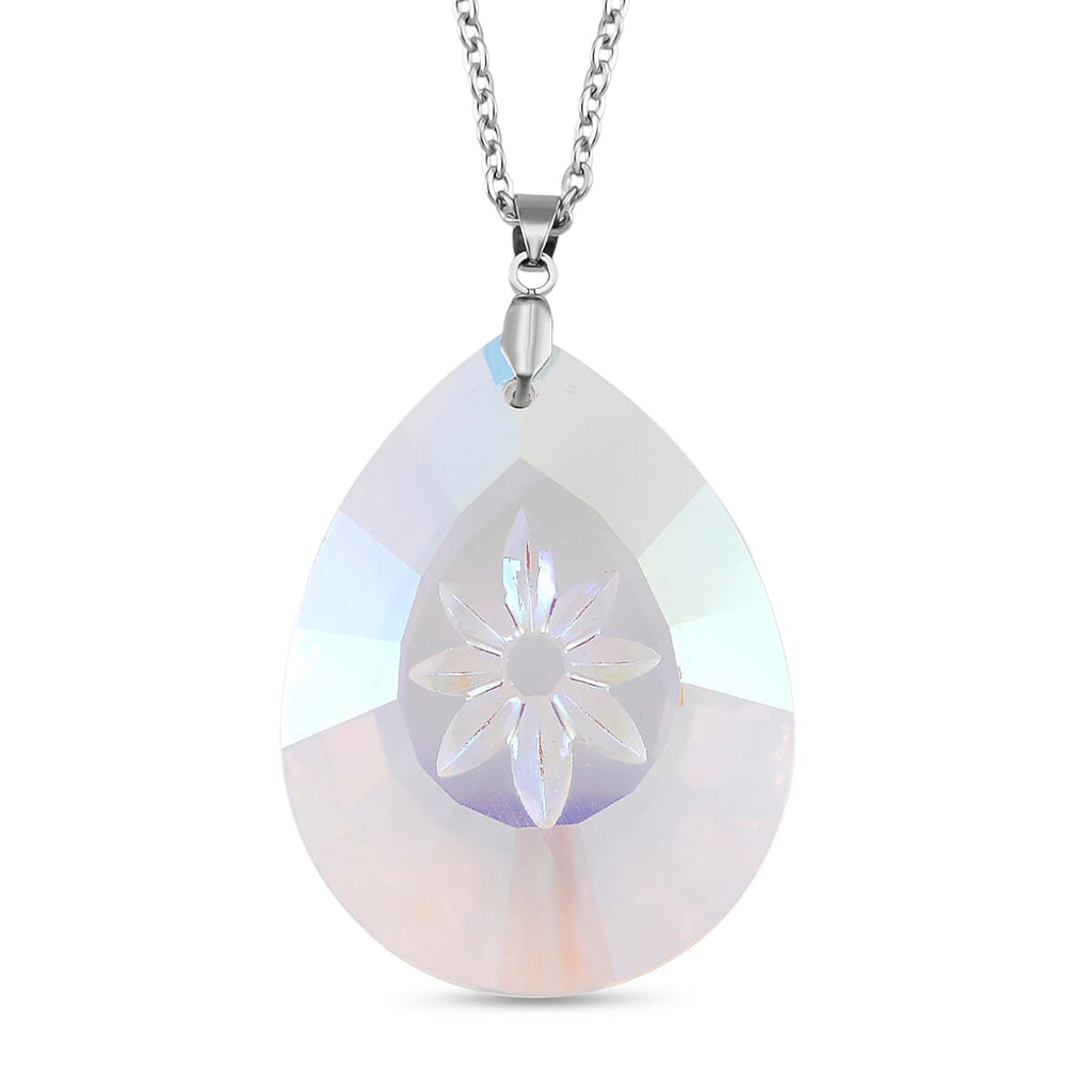 RC01-28 Pendant with Chain (Size 24) Pure White Stainless Steel