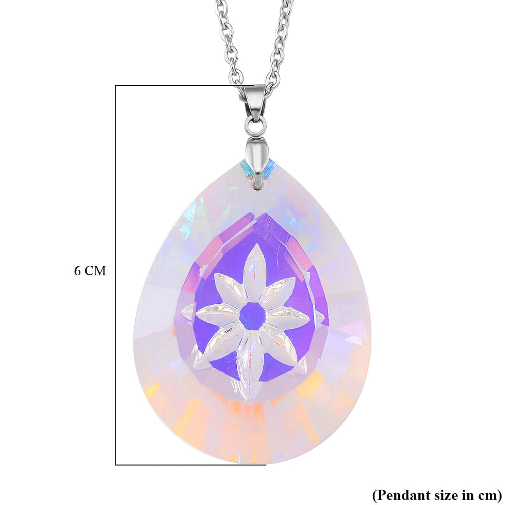 RC01-28 Pendant with Chain (Size 24) Pure White Stainless Steel
