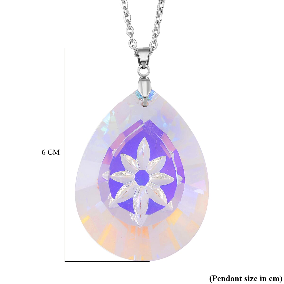 RC01-28 Pendant with Chain (Size 24) Pure White Stainless Steel