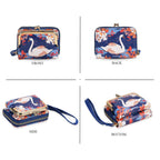 White Swan & Maple Leaf Print RFID Wallet