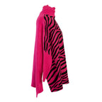 Wild Flower Viscose Zebra Jumper (Size 8 to 16) - Pink & Black