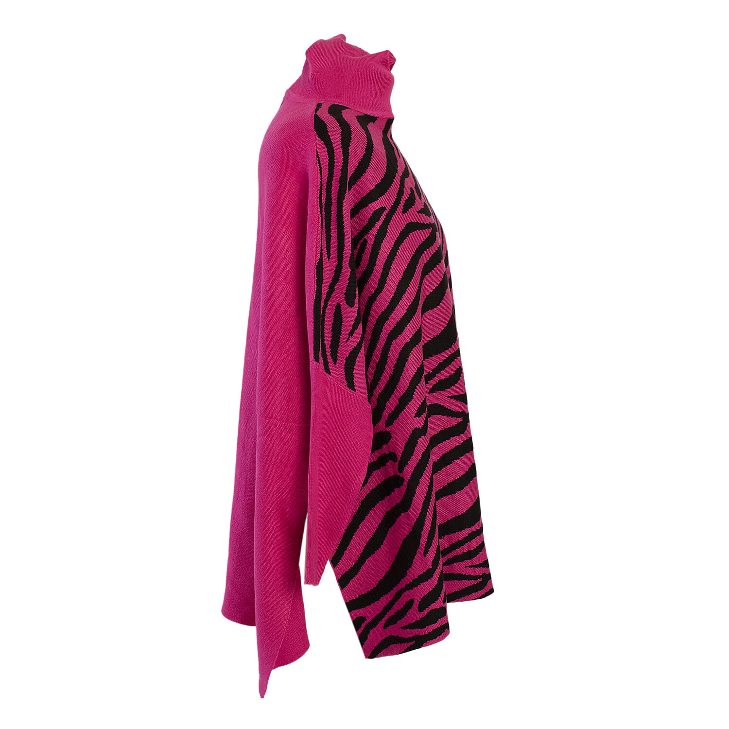 Wild Flower Viscose Zebra Jumper (Size 8 to 16) - Pink & Black