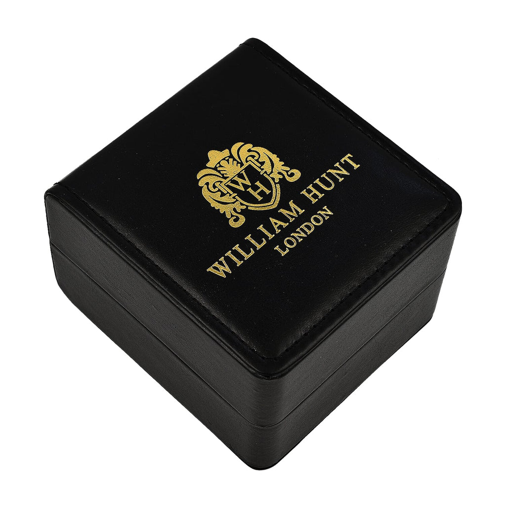 LIMITED EDITION William Hunt London Automatic Movement 5 ATM WR Moon Phase Watch With Black Leather Strap