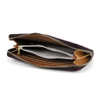 WILLIAM HUNT RFID Croc Embossed 100% Genuine Leather Wallet - Plum