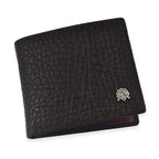 William Hunt Genuine Leather Pebble Textured Double Fold Mens Wallet - Black