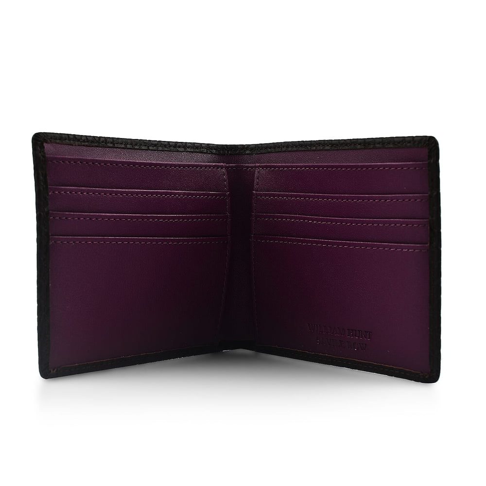 William Hunt Genuine Leather Pebble Textured Double Fold Mens Wallet - Black