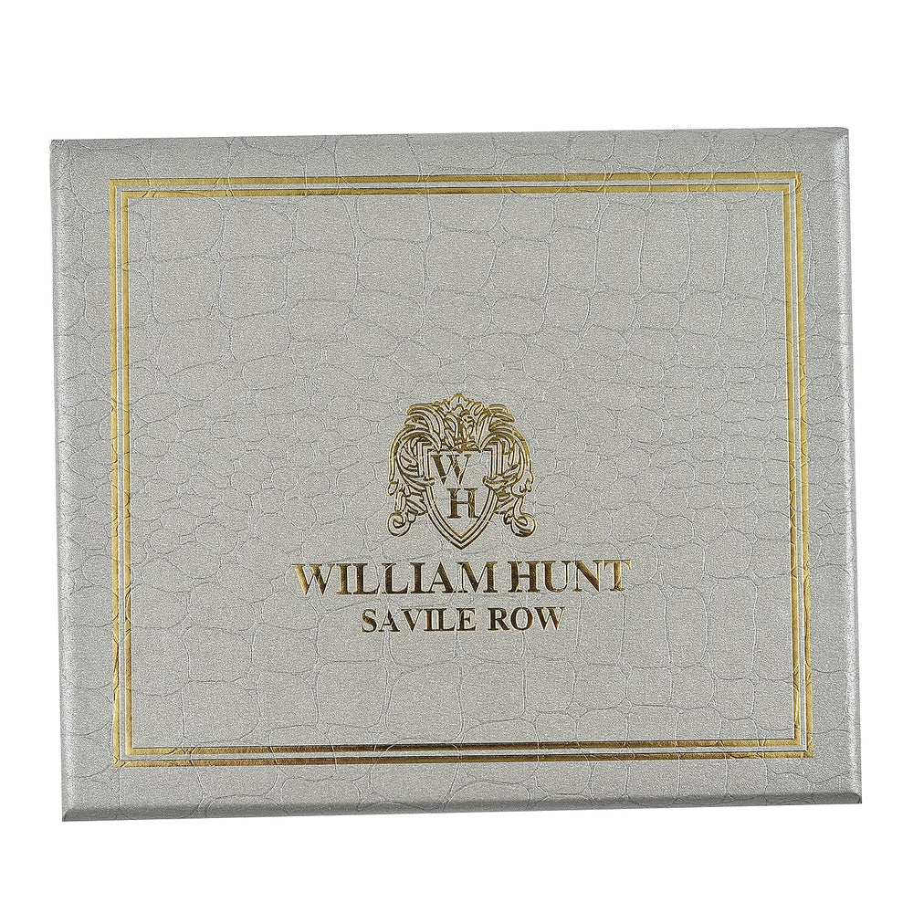 William Hunt Genuine Leather Pebble Textured Double Fold Mens Wallet - Black