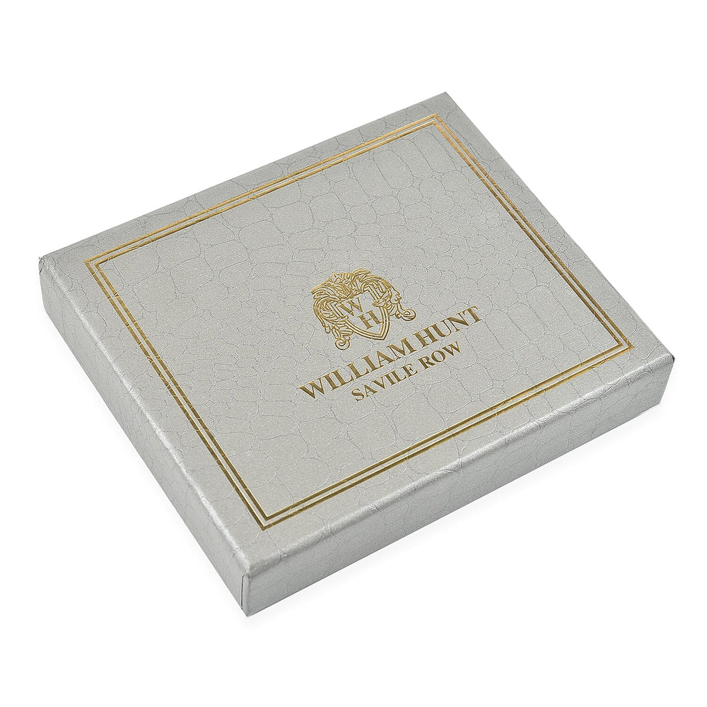 William Hunt Genuine Leather Pebble Textured Double Fold Mens Wallet - Black