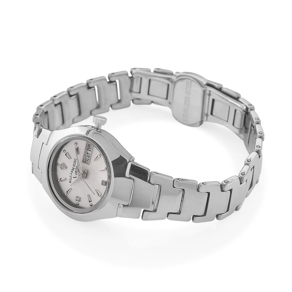 William Hunt Lab Grown Diamond Ladies Tungsten Carbide Case Watch - Silver Colour