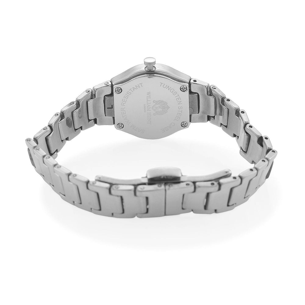 William Hunt Lab Grown Diamond Ladies Tungsten Carbide Case Watch - Silver Colour