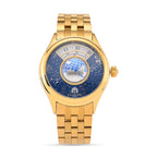 William Hunt Limited Edition Celestial Constellation Automatic Movt Watch With Rotating Globe 3ATM Water Resistancy Presented in a Gift Box - Gold