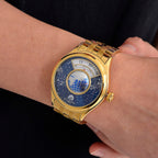 William Hunt Limited Edition Celestial Constellation Automatic Movt Watch With Rotating Globe 3ATM Water Resistancy Presented in a Gift Box - Gold
