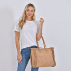 Winter Fashion Closeout - Faux Fur Plush LARGE Tote Bag - Brown