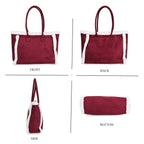 Winter Fashion Closeout - Faux Fur Plush LARGE Tote Bag - Burgundy
