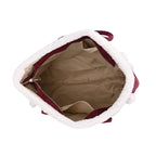 Winter Fashion Closeout - Faux Fur Plush LARGE Tote Bag - Burgundy