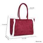 Winter Fashion Closeout - Faux Fur Plush LARGE Tote Bag - Burgundy