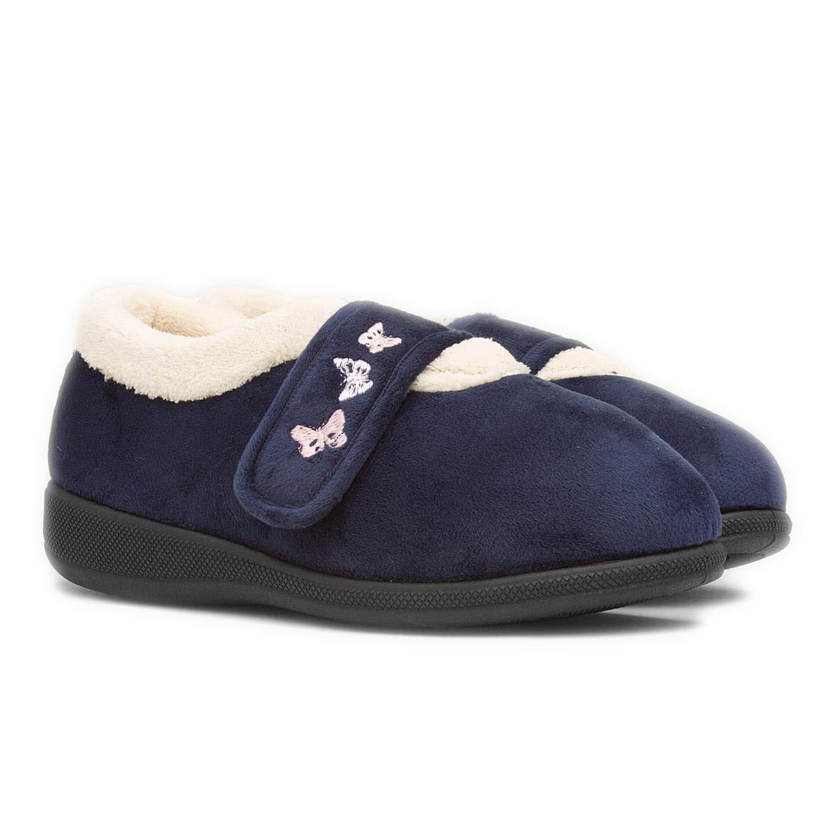 Winter Fashion Closeout - Jo & Joe Ladies Slipper (Size 6) - Navy