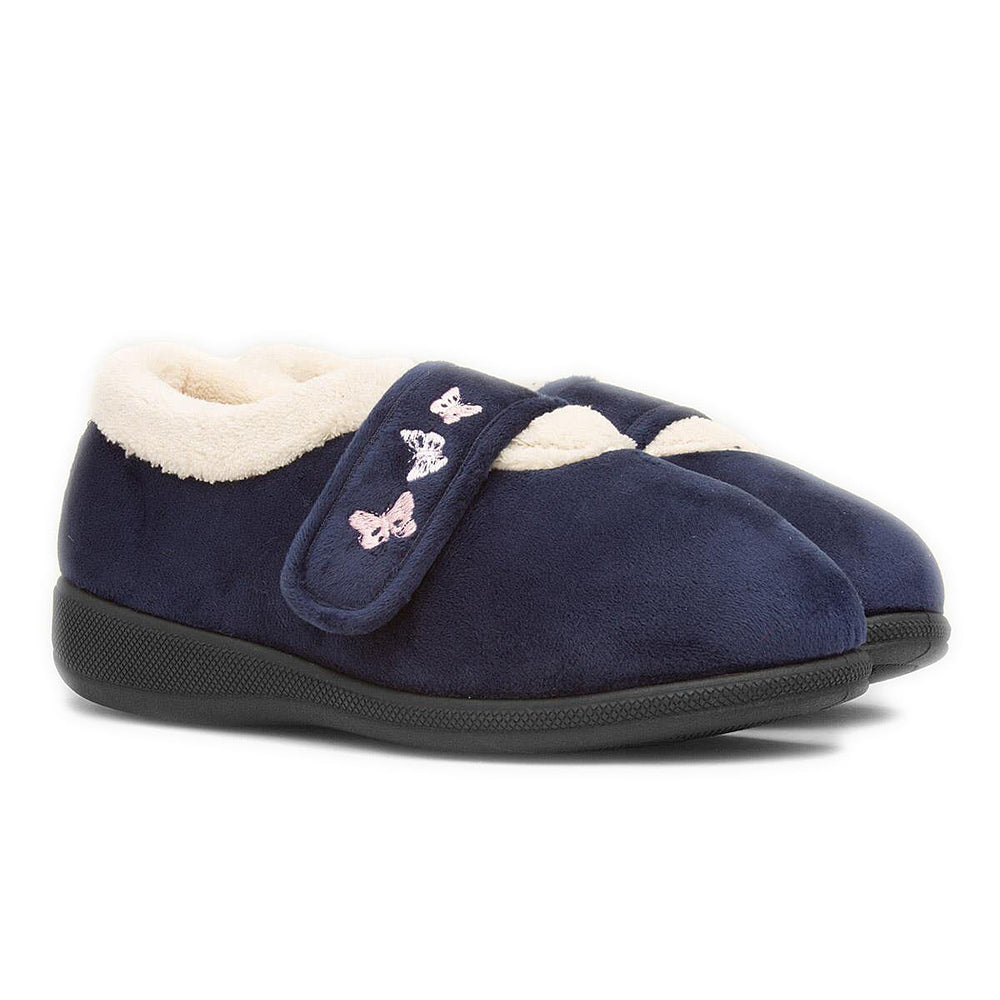 Winter Fashion Closeout- Jo & Joe Ladies Slipper (Size 8) - Navy