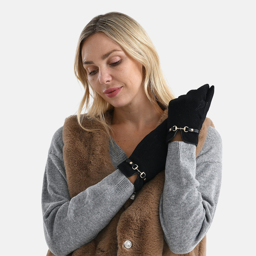 Winter Must-Have - Cashmere Touch Screen Gloves - Black