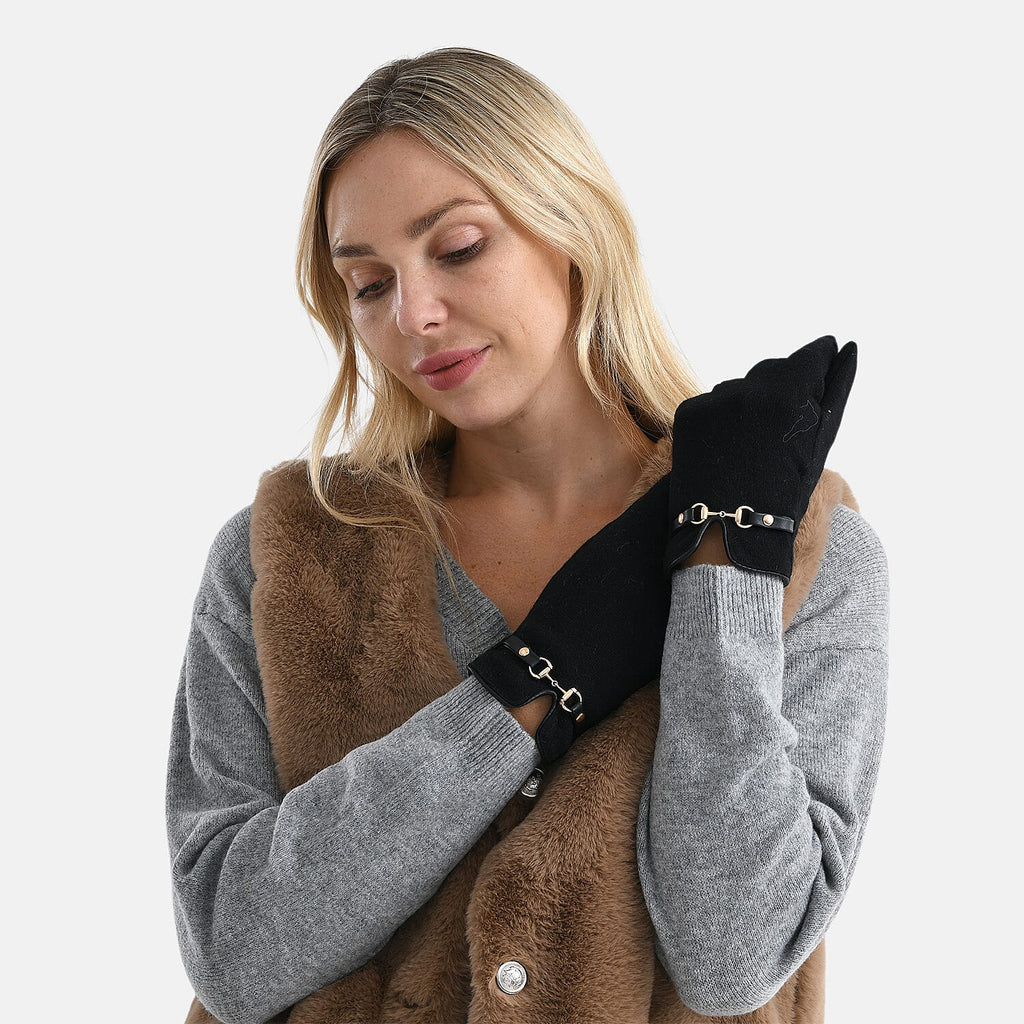 Winter Must-Have - Cashmere Touch Screen Gloves - Black
