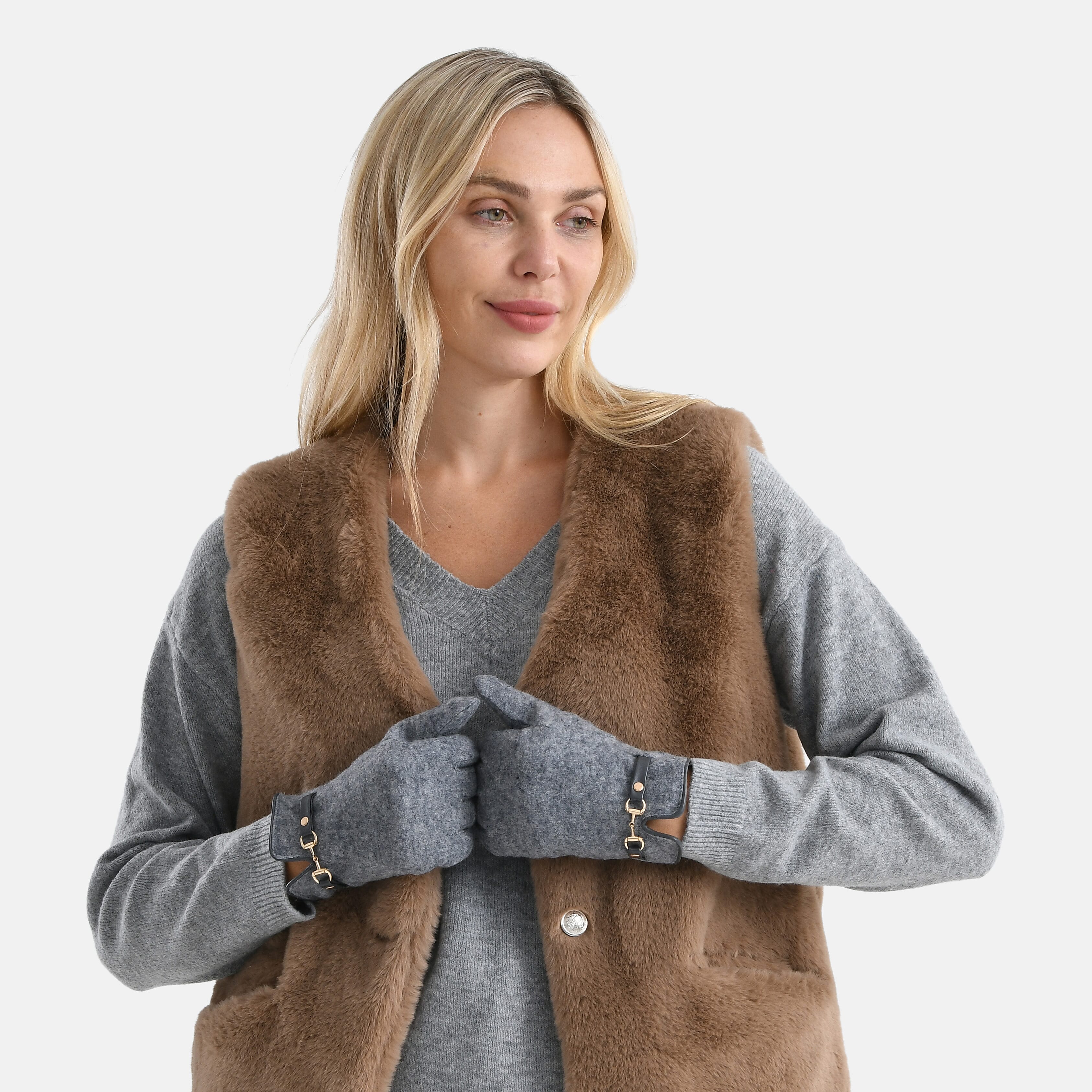 Winter Must-Have - Cashmere Touch Screen Gloves - Grey