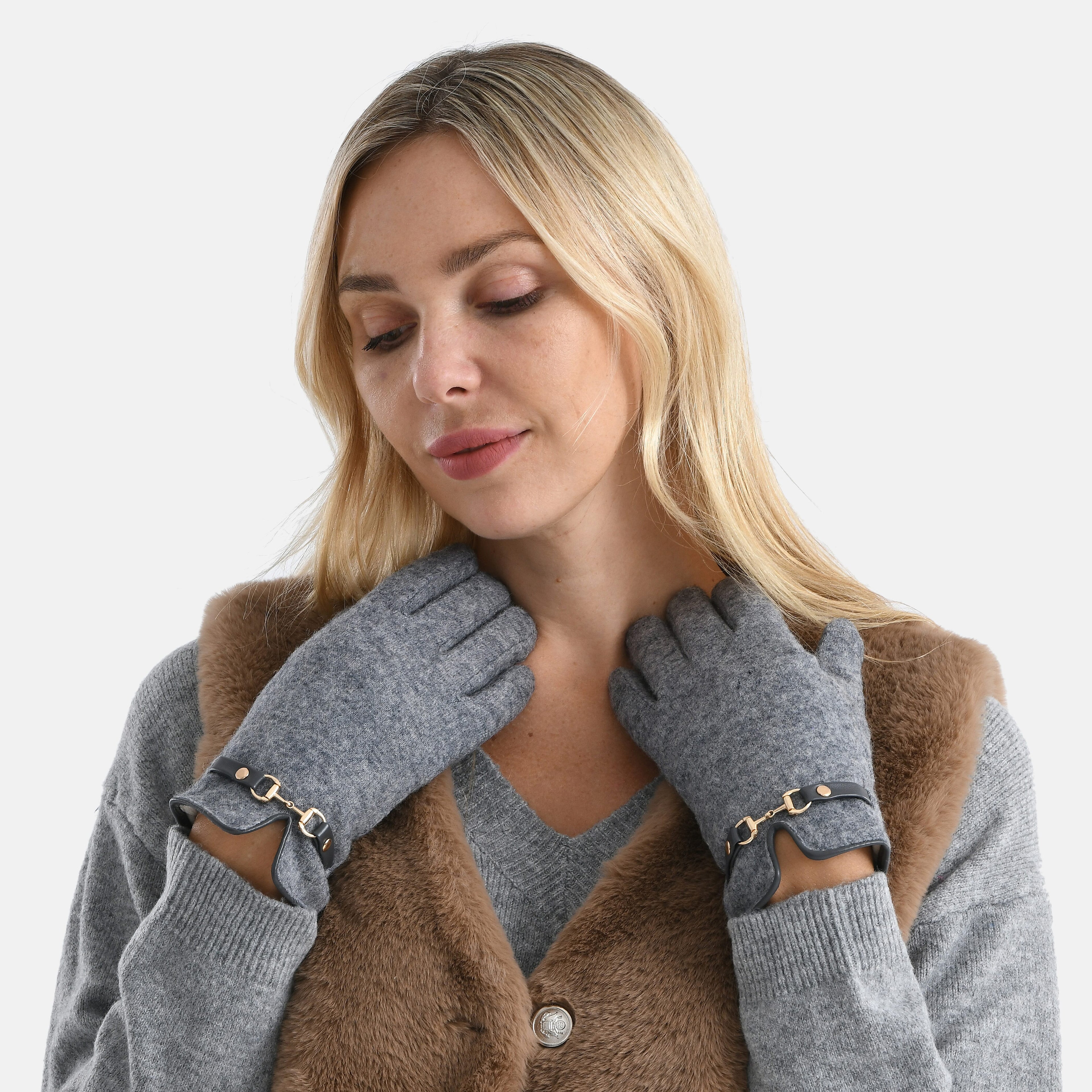 Winter Must-Have - Cashmere Touch Screen Gloves - Grey