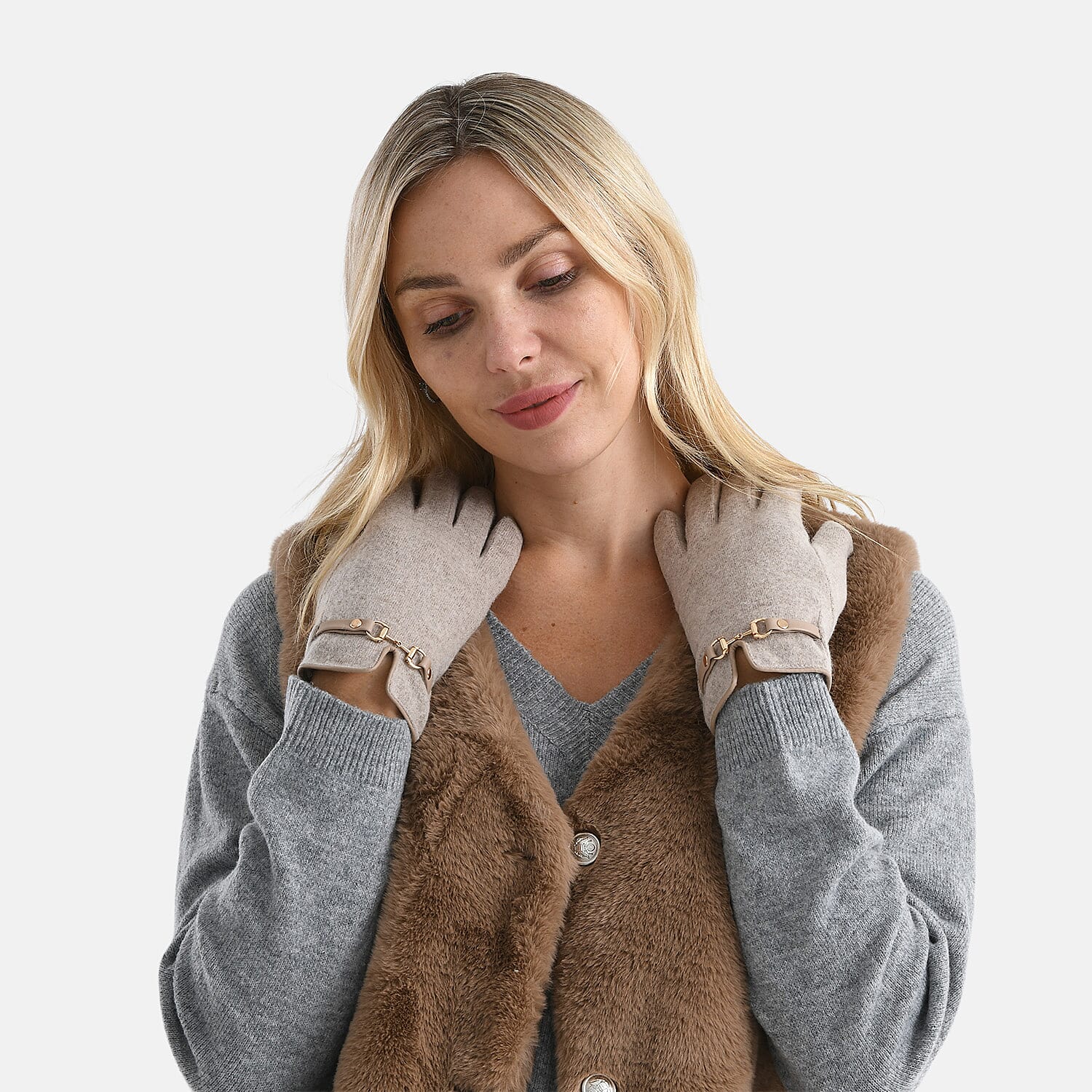 Winter Must-Have - Cashmere Touch Screen Gloves - Khaki