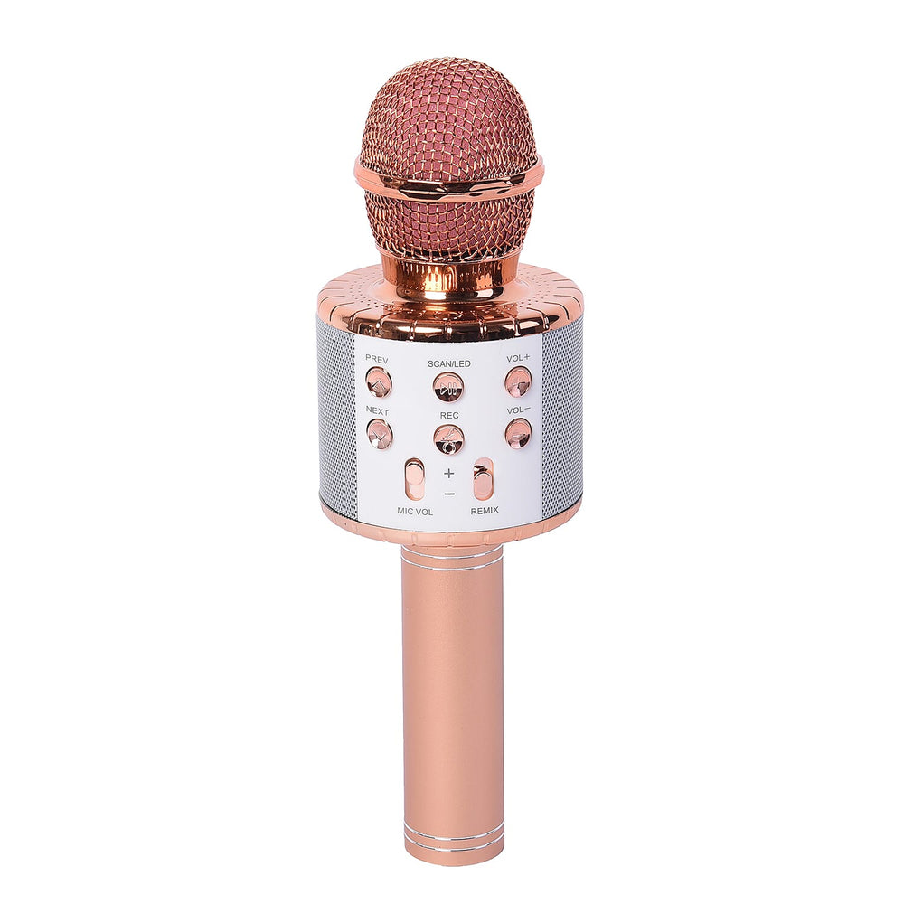 Wireless Bluetooth Karaoke Microphone with Dancing LED Lights - Rose Gold