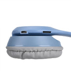 Bluetooth Wireless Cat Ears Headphone with Light - Blue - 3hr Charge